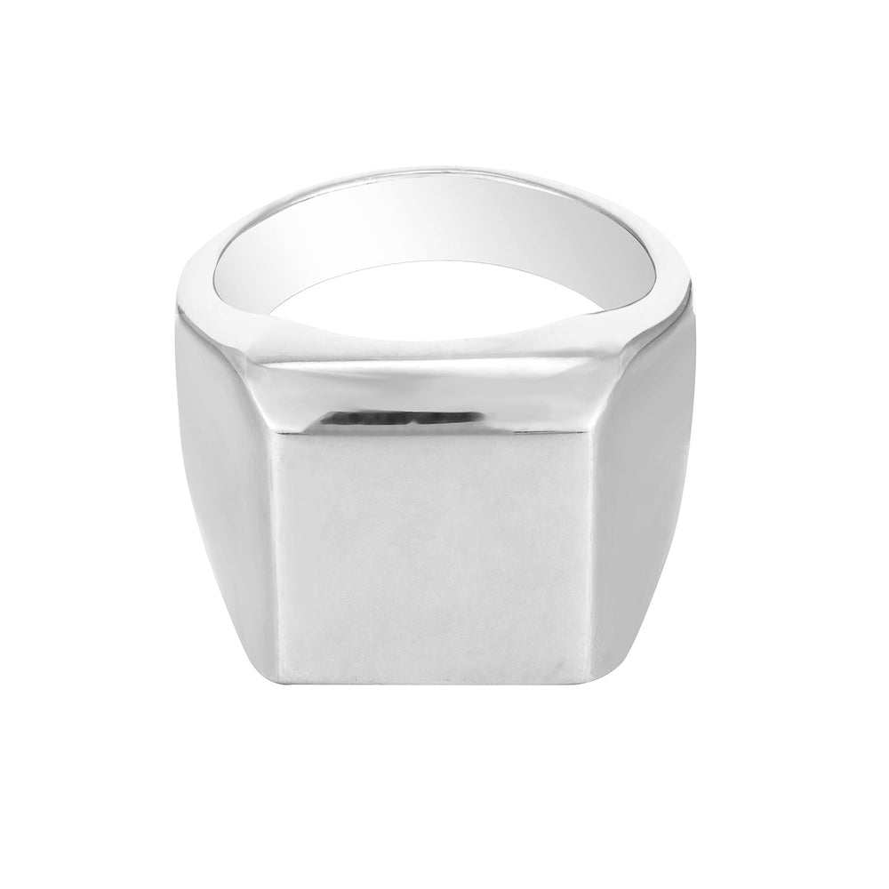 Sterling Silver Domed Square Signet Ring