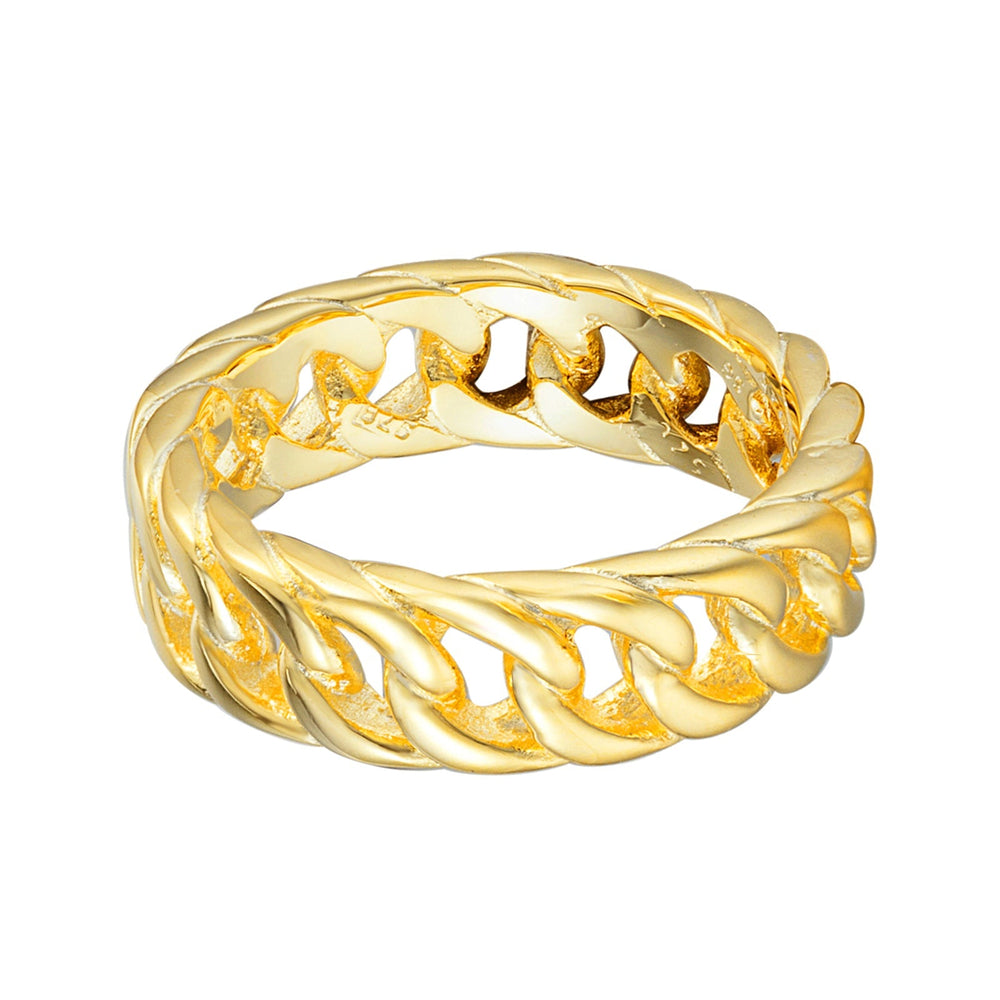 18ct Gold Vermeil Curb Chain Ring