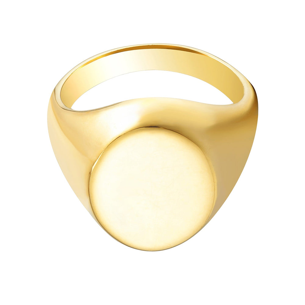 18ct Gold Vermeil Large Oval Signet Ring