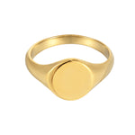 18ct Gold Vermeil Round Signet Ring (Mens)