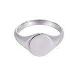 Sterling Silver Rounded Signet Ring