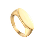 18ct Gold Vermeil Oval Bar Signet Ring (Mens)