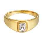 Seol Gold - Chunky Baguette cz Ring 