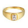 Seol Gold - Chunky Baguette cz Ring 