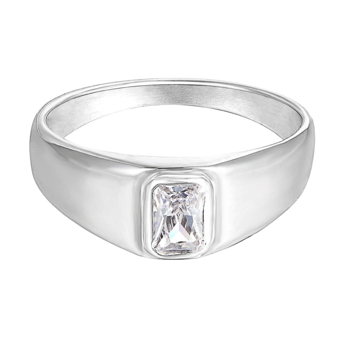 Seol Gold - Chunky Baguette cz Ring 