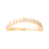 Gold arch ring with small diamonds on a white background -  seolgold