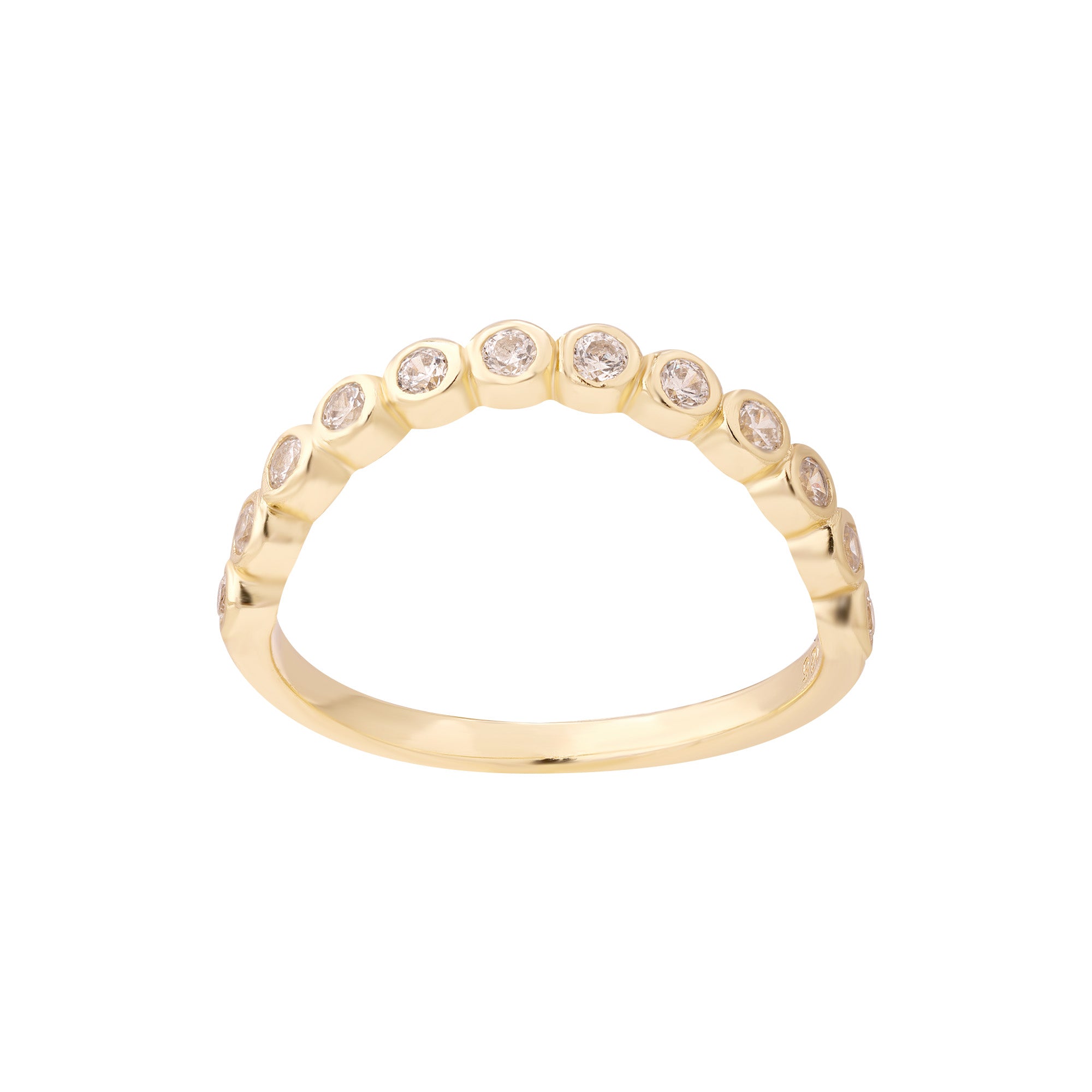 Gold ring with small diamonds on a white background - seolgold