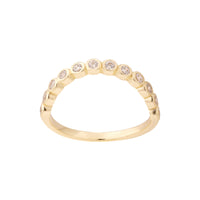 Gold ring with small diamonds on a white background - seolgold
