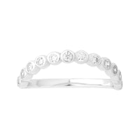 Silver ring with small diamonds on a white background - seolgold