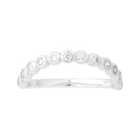 Silver ring with small diamonds on a white background - seolgold