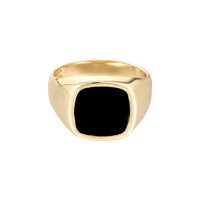 onyx gold signet ring - seolgold