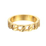 18ct Gold Vermeil Chain Ring (Mens)