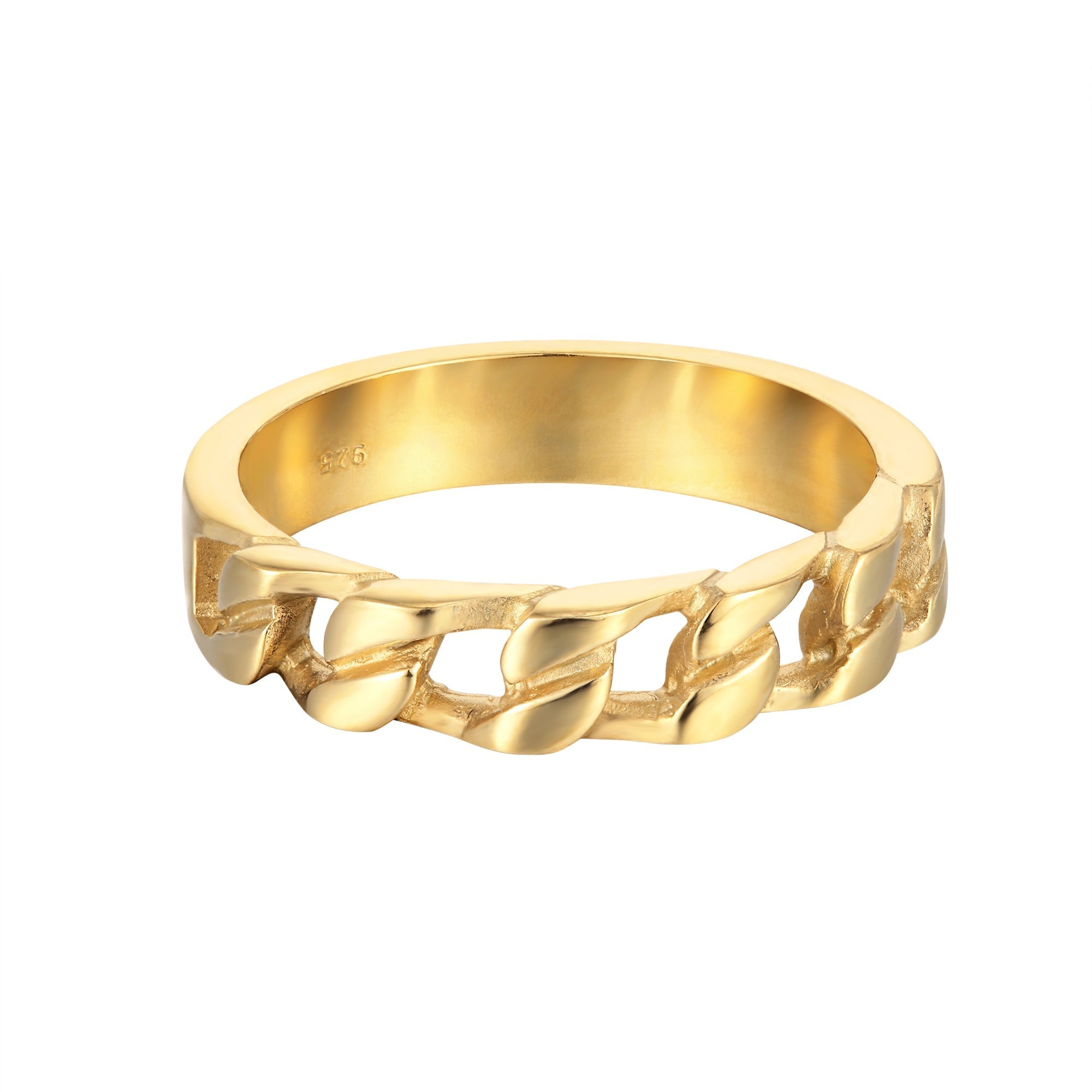 thick - gold chain ring- seol gold