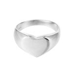 Sterling Silver Chunky Heart Signet Ring