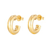 Seol gold - Rounded Half Hoop Studs