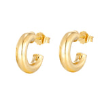 18ct Gold Vermeil Rounded Half Hoop Stud Earrings