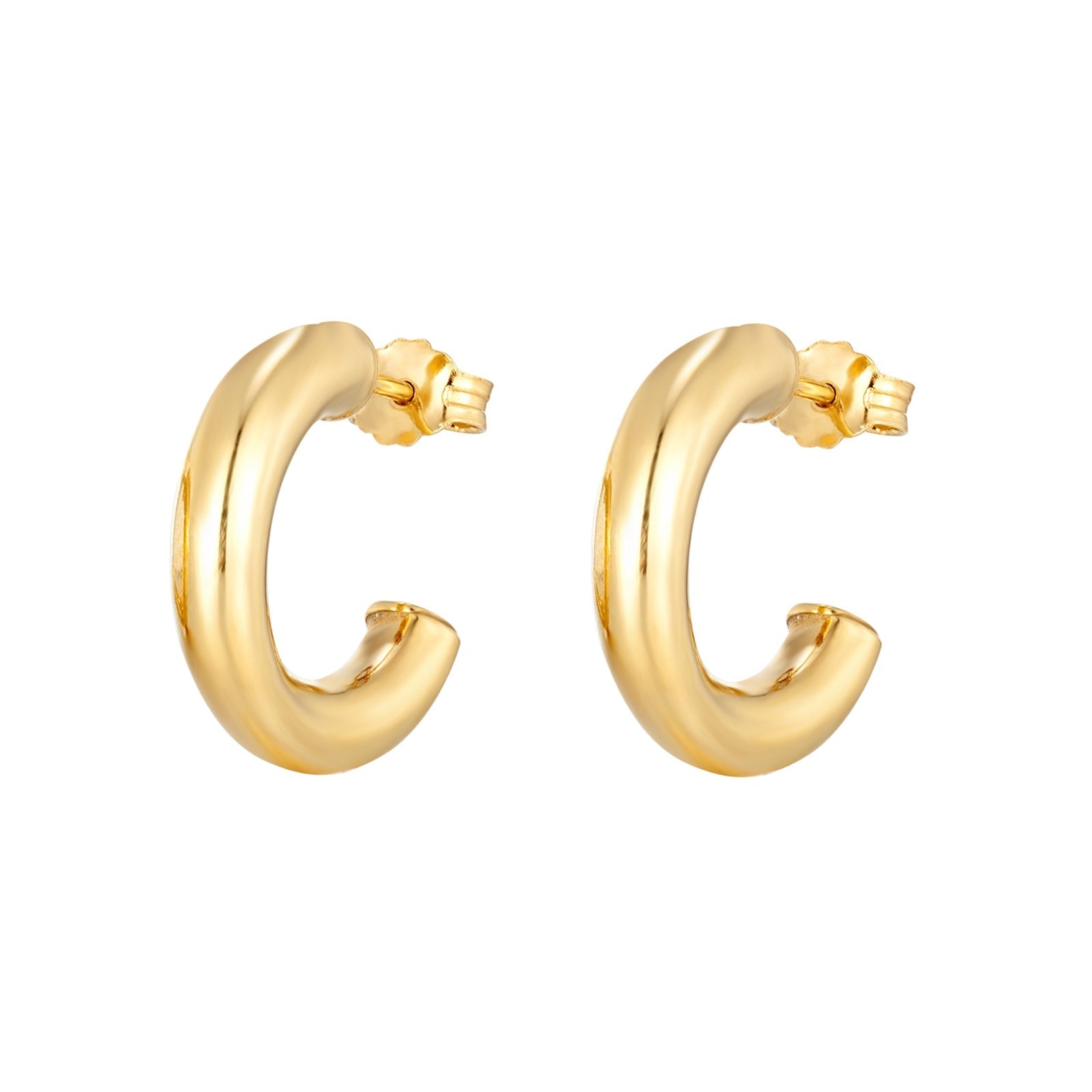 Seol gold - Rounded Half Hoop Studs