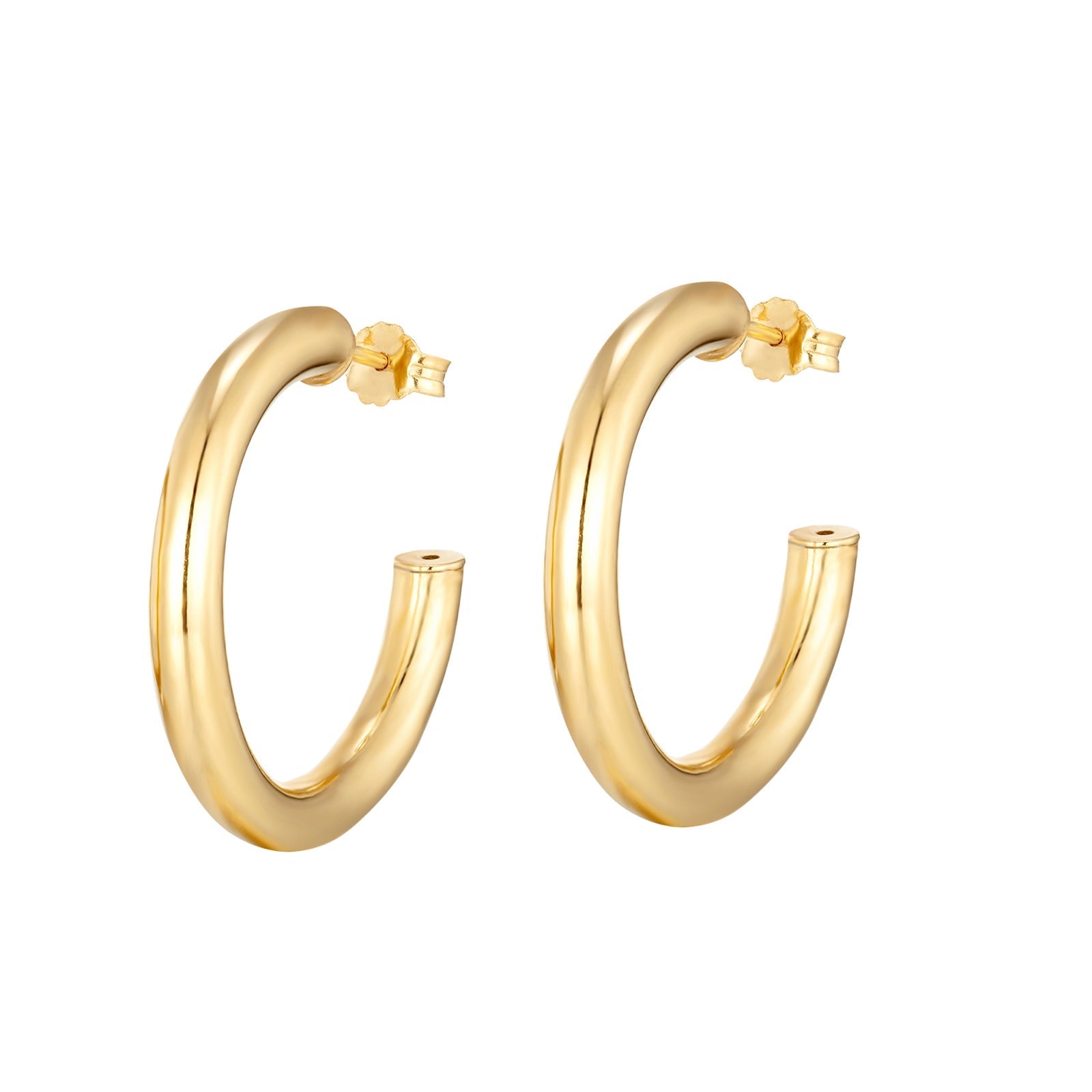 Seol gold - Rounded Half Hoop Studs