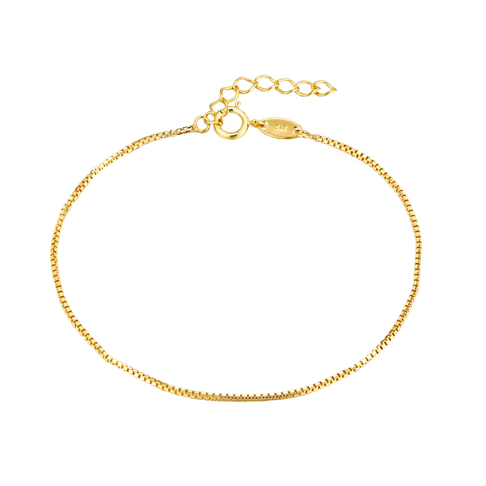 9ct Solid Gold Box Chain Bracelet - seolgold