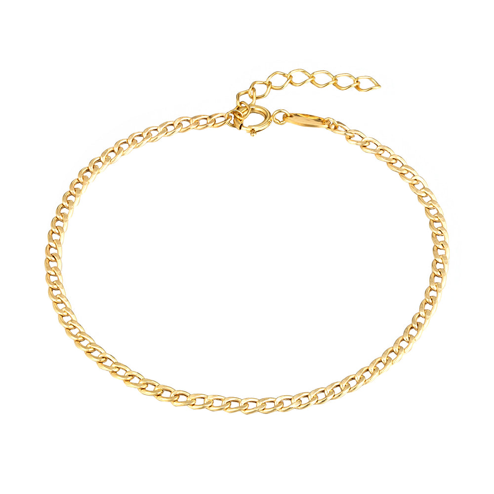 9ct Solid Gold Curb Chain Bracelet