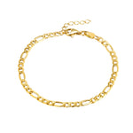 9ct Solid Gold Figaro Chain Bracelet