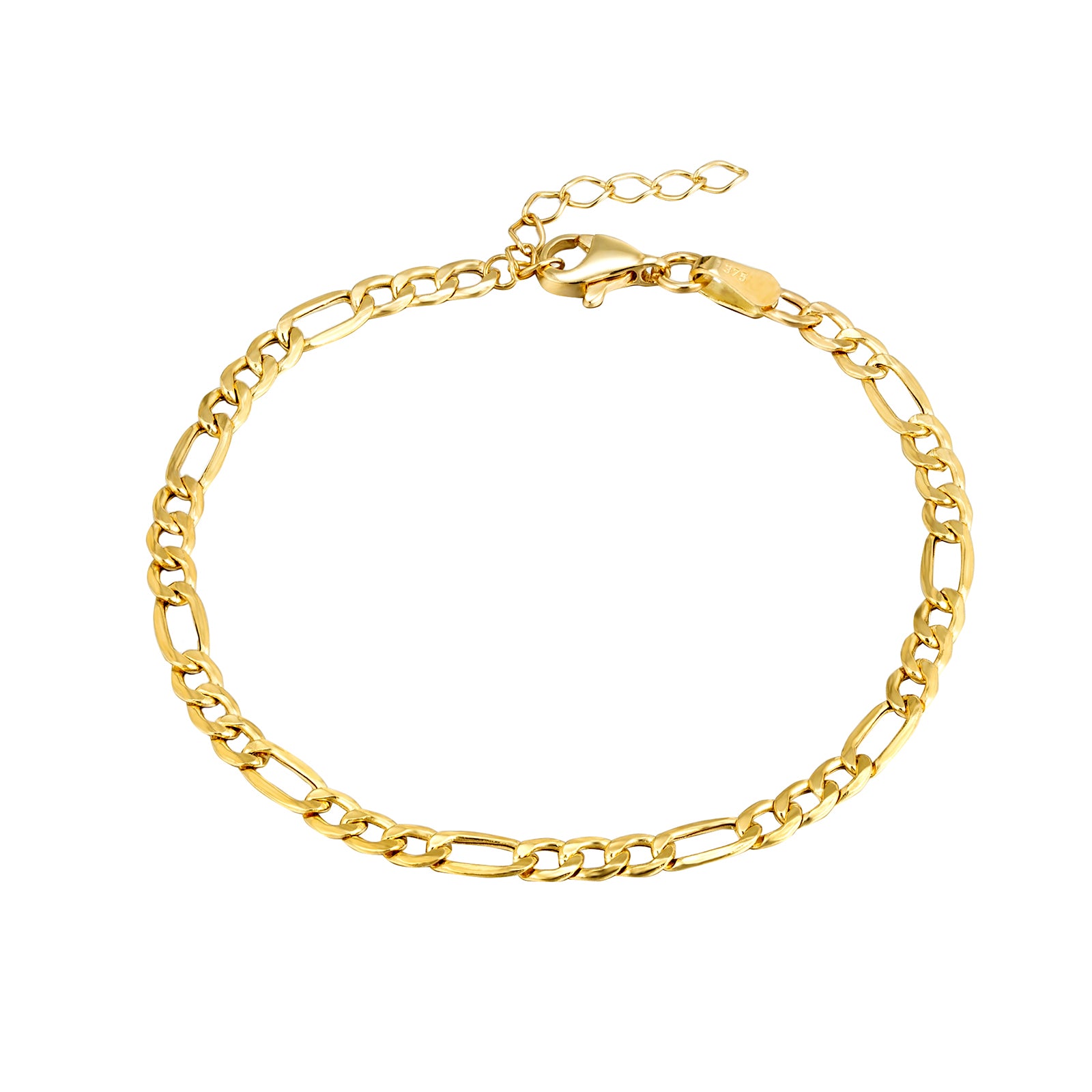 9ct Solid Gold Figaro Chain Bracelet - seolgold