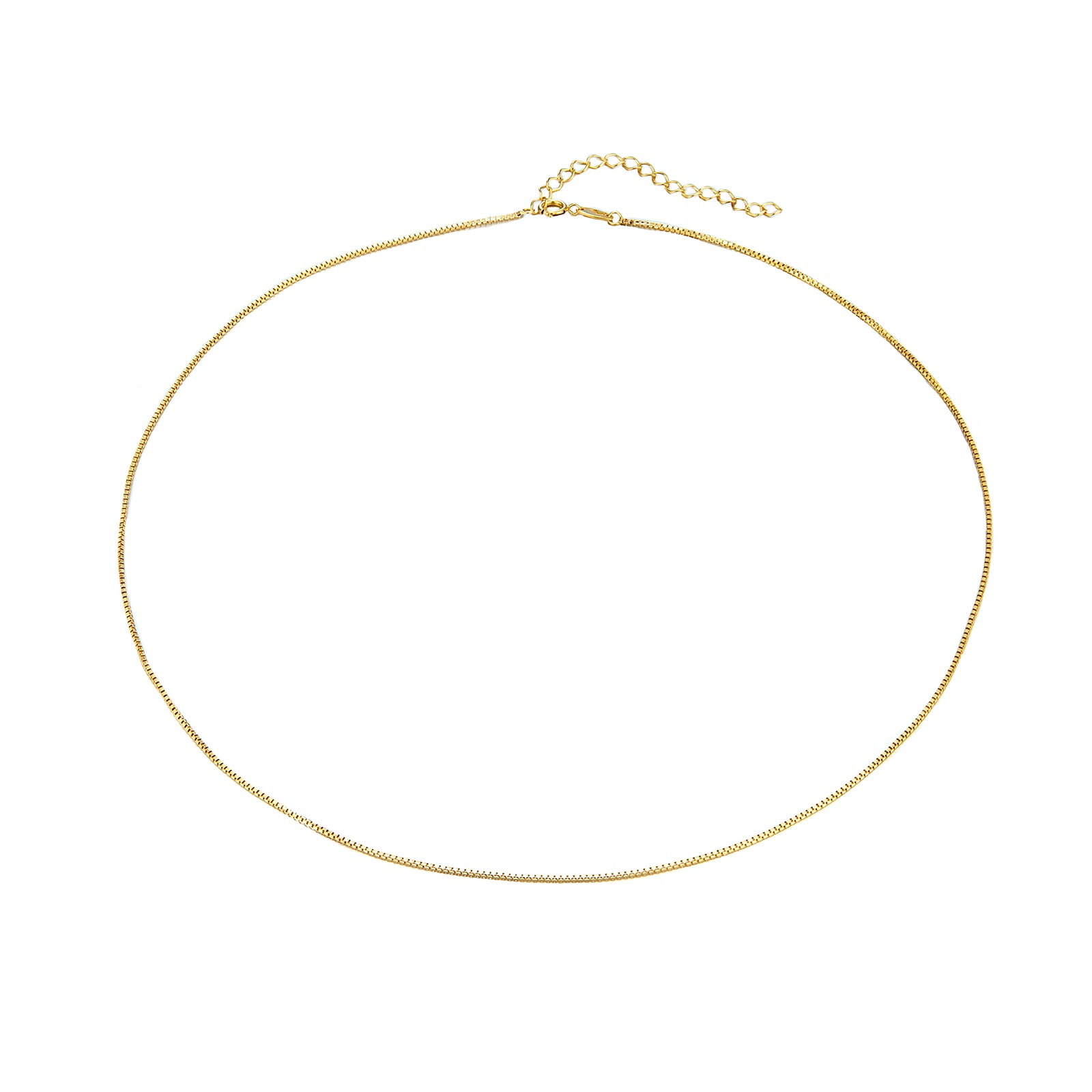 9ct solid gold box chain necklace - seolgold