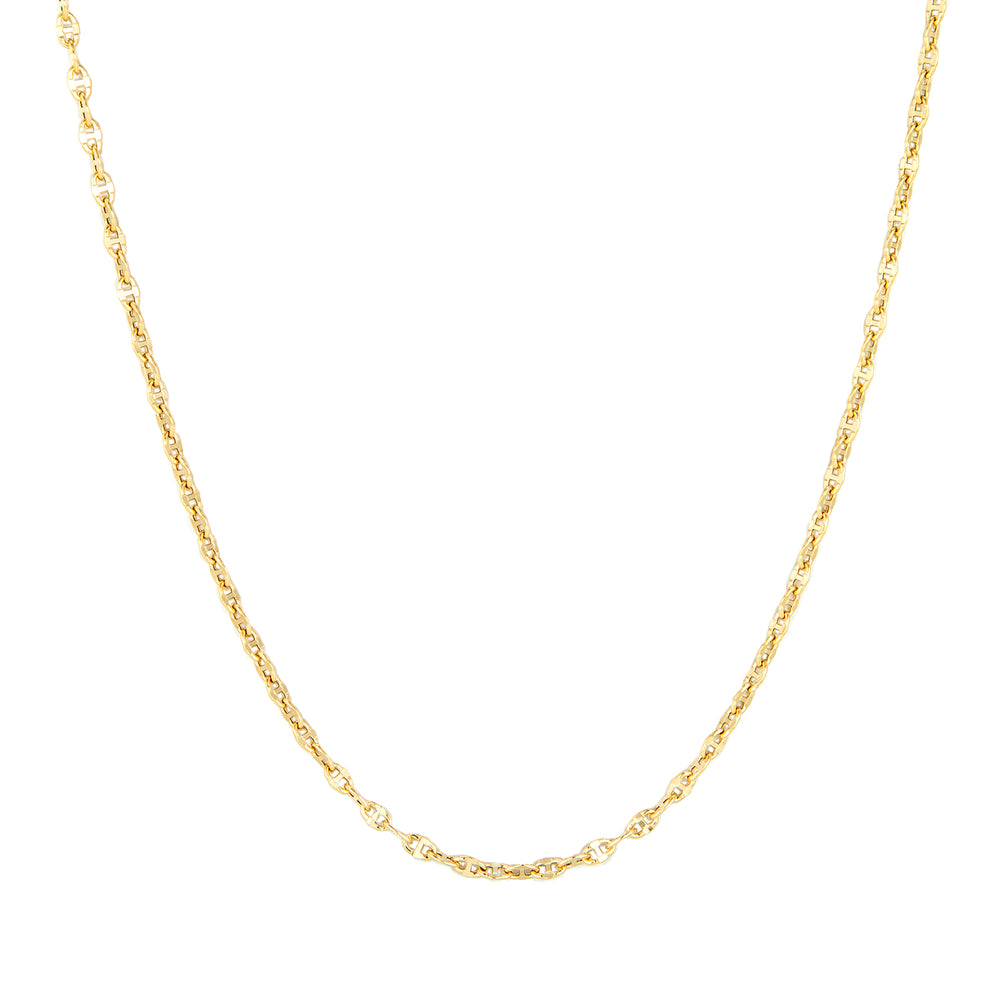 9ct Solid Gold Fine Mariner Chain Necklace