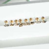 14ct solid gold earscape - forward helix piercing - rook piercing - upper lobe piercing - seolgold - lobe piercing 