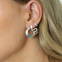 silver curved hoop - seolgold
