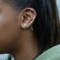 tiny solid gold stud earrings - dainty stud earrings - multiple piercings - seolgold