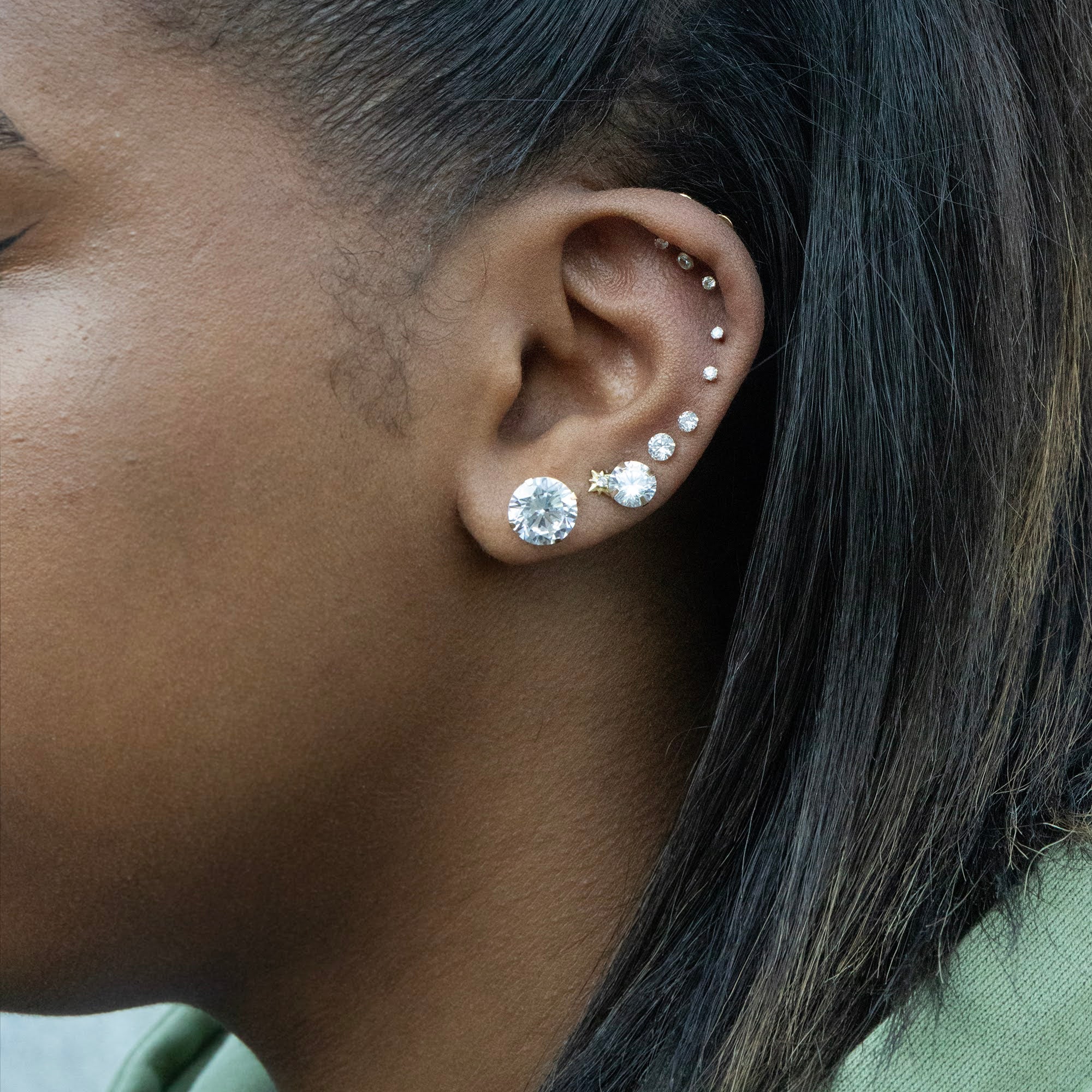 9ct CZ Studs - Seol Gold