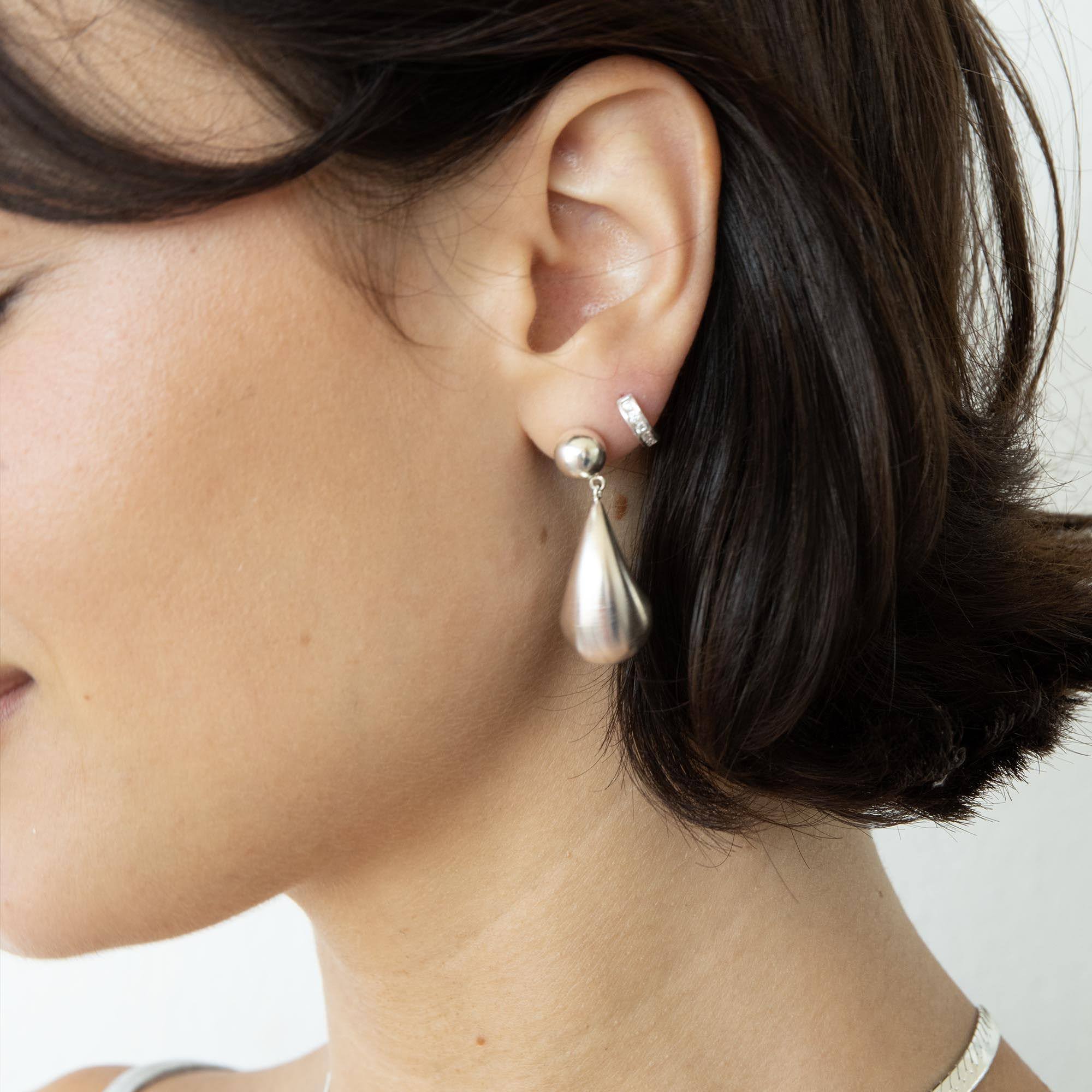 Oversized Teardrop Ball Stud Earrings