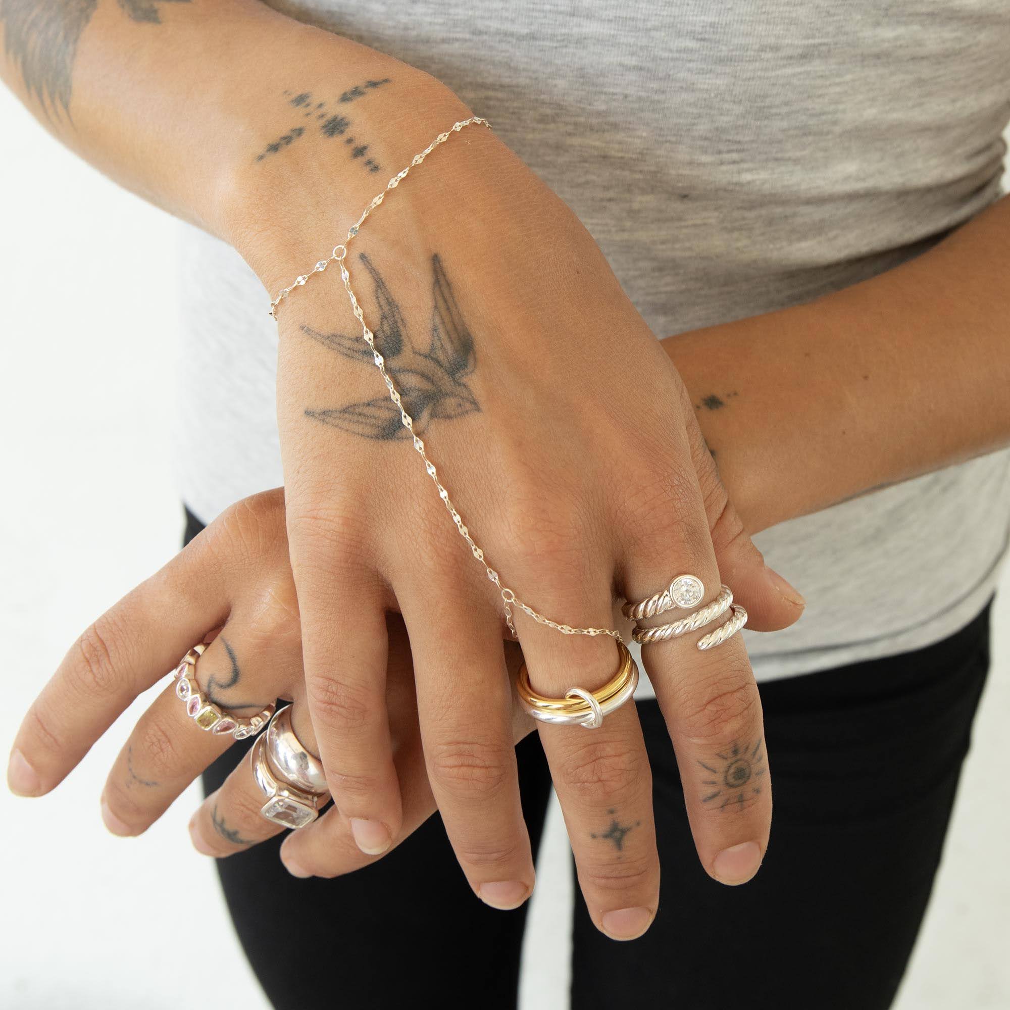 Sterling Silver Multi Shape Bezel Set Band Ring