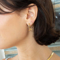 tiny solid gold hoop earring - seolgold