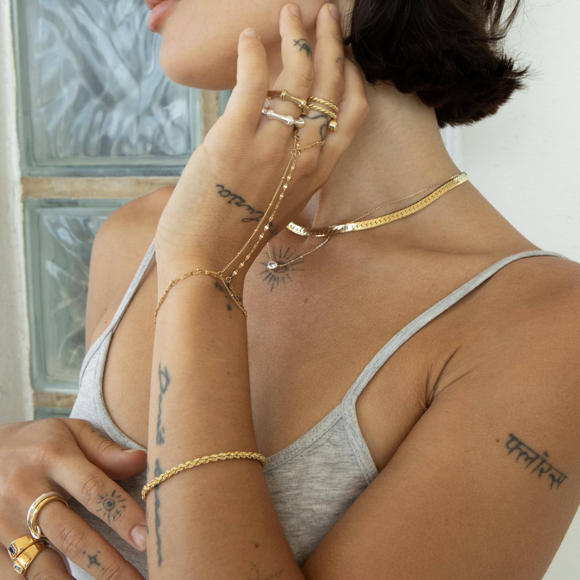 9ct Solid Gold Twisted Rope Chain Bracelet