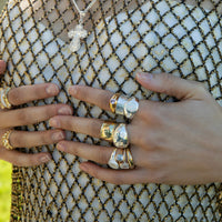 cz domed ring - seol gold