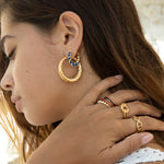 gold Lazurite Earrings - seolgold