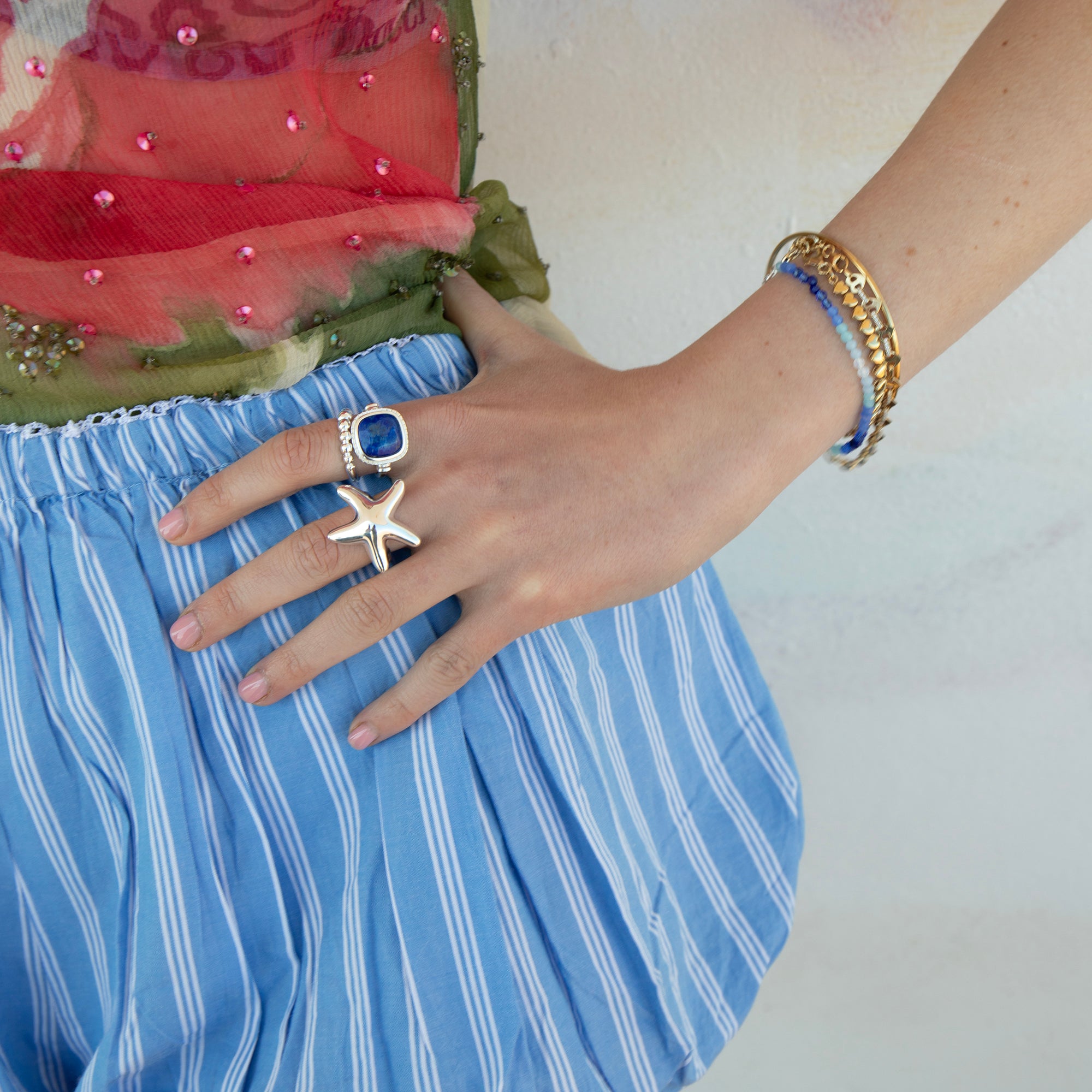silver lapis lazuli ring - seolgold