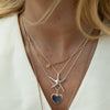 gold beaded necklace - silver heart necklace - starfish necklace - starfish pendant - starfish jewellery - silver necklace - seolgold