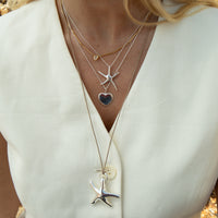 silver starfish pendant necklace - seolgold