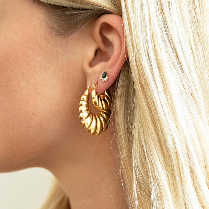gold Small Croissant Hoops