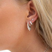 tiny silver flower stud earrings - seolgold