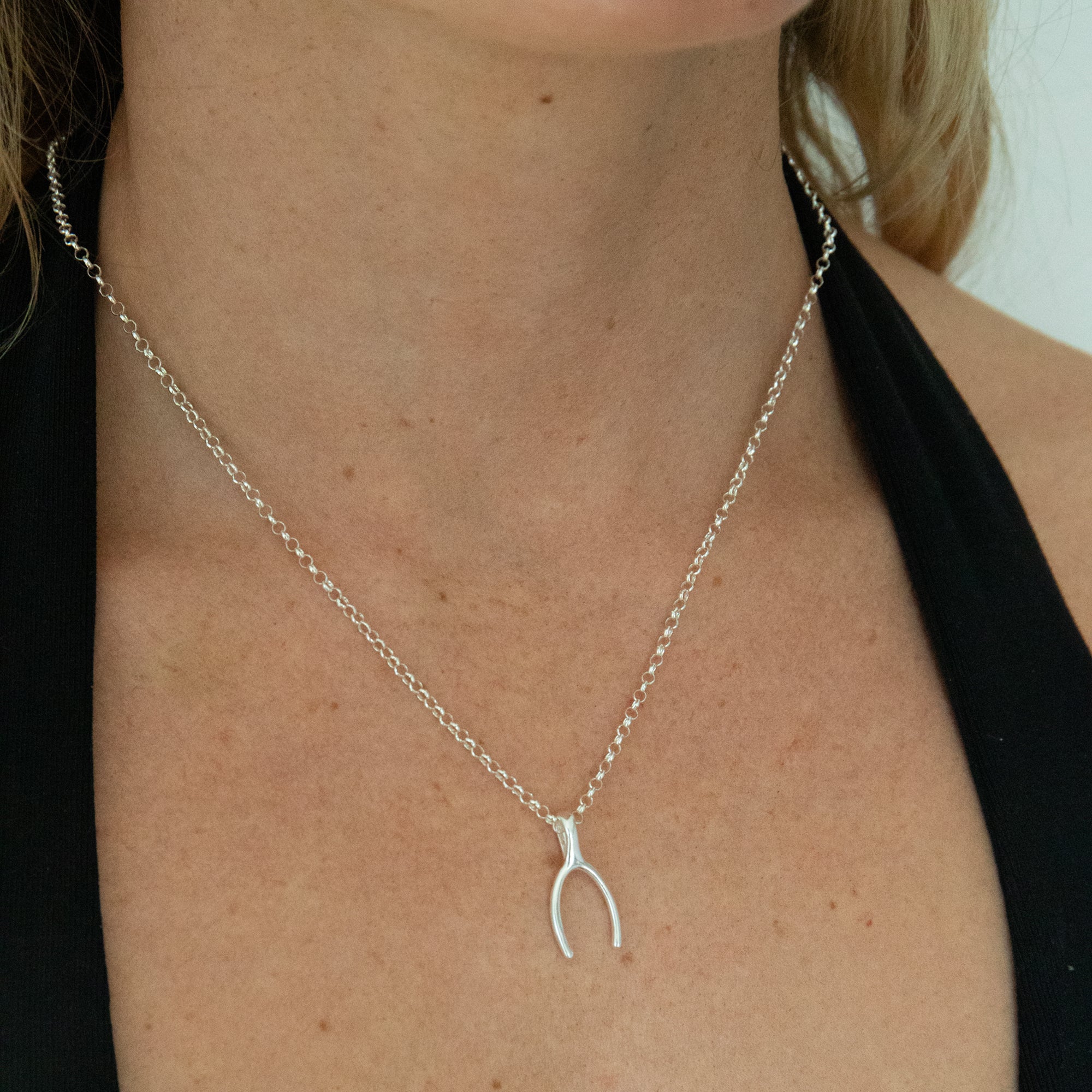 Sterling Silver Wishbone Pendant Charm