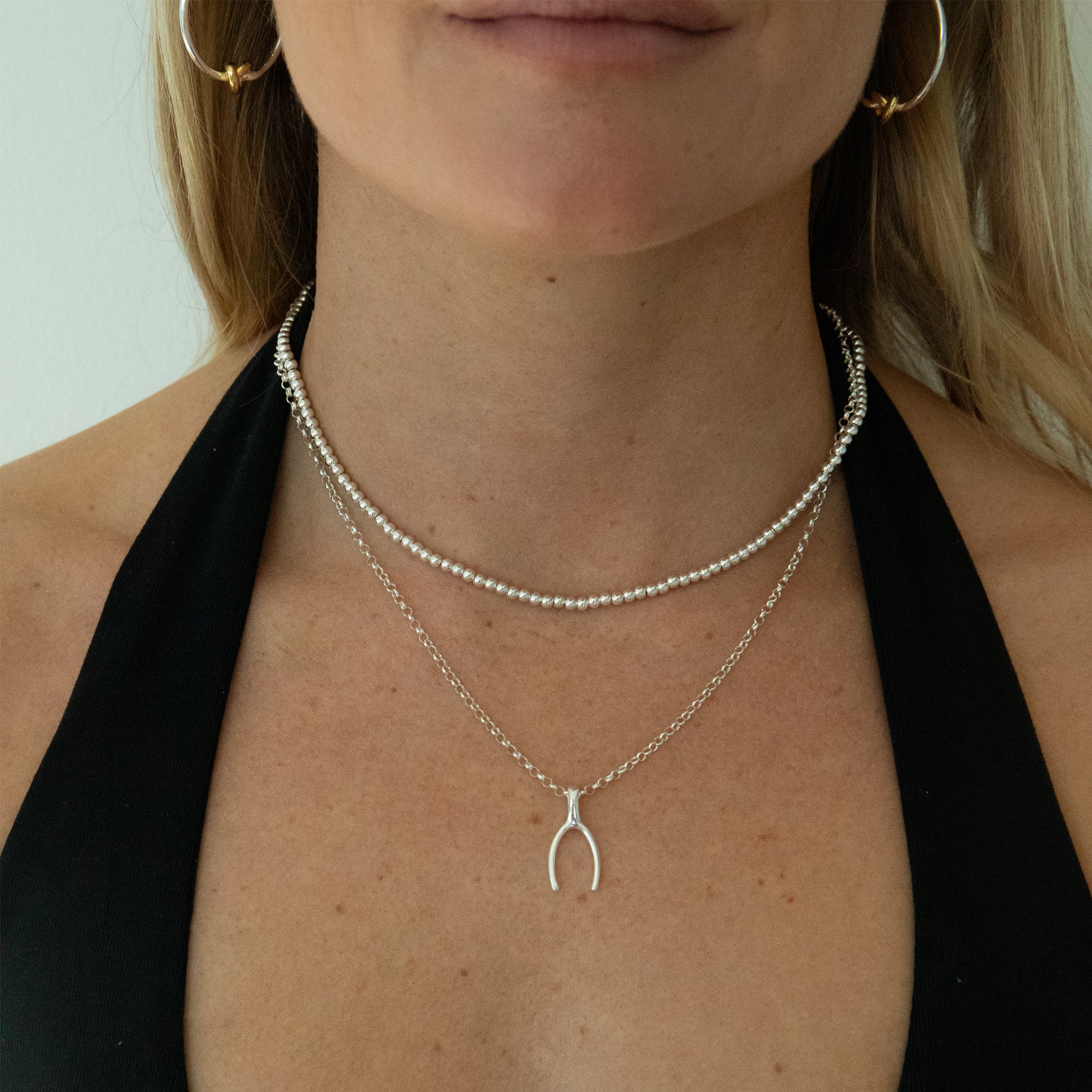 Sterling Silver Beaded Necklace