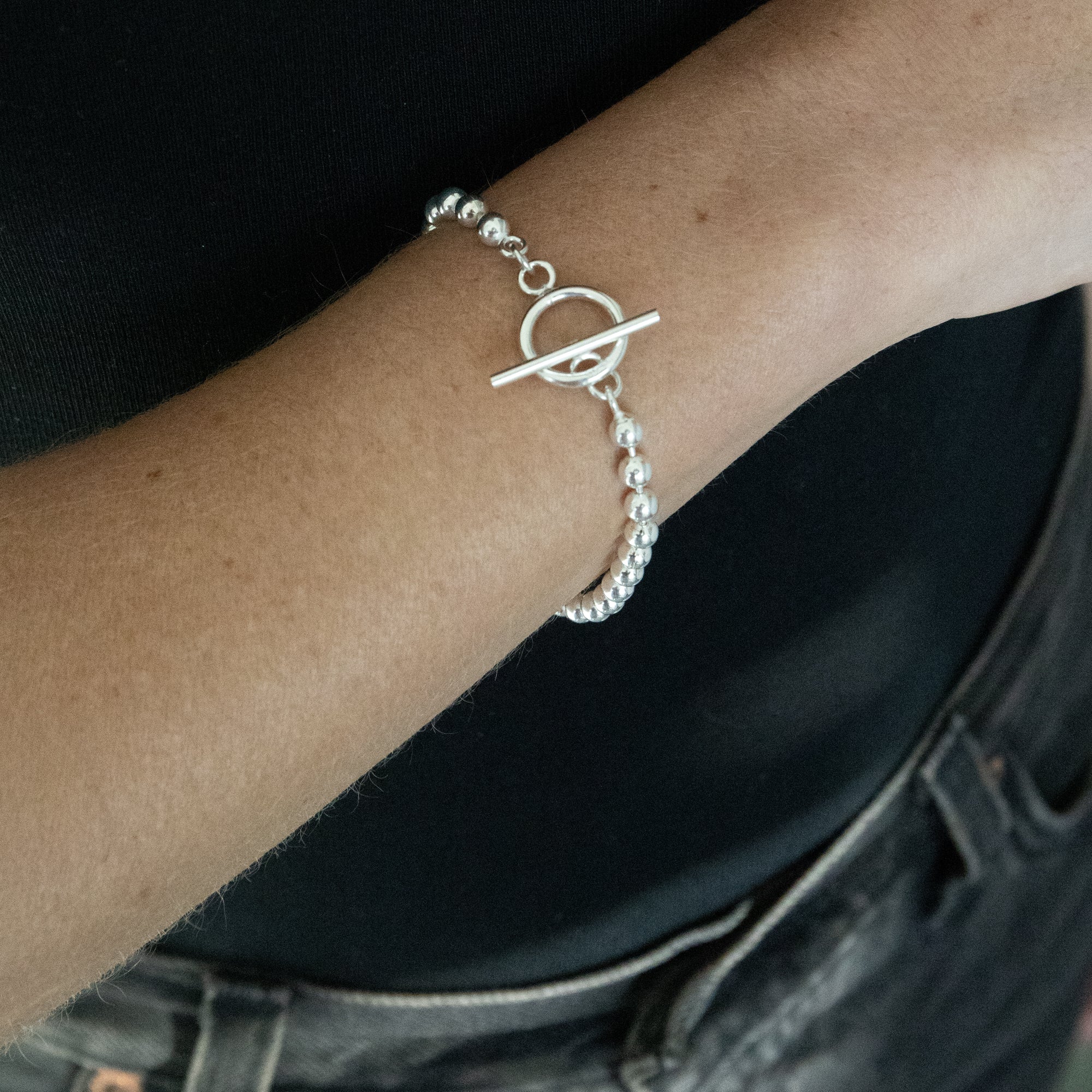 beaded t-bar bracelet - seolgold