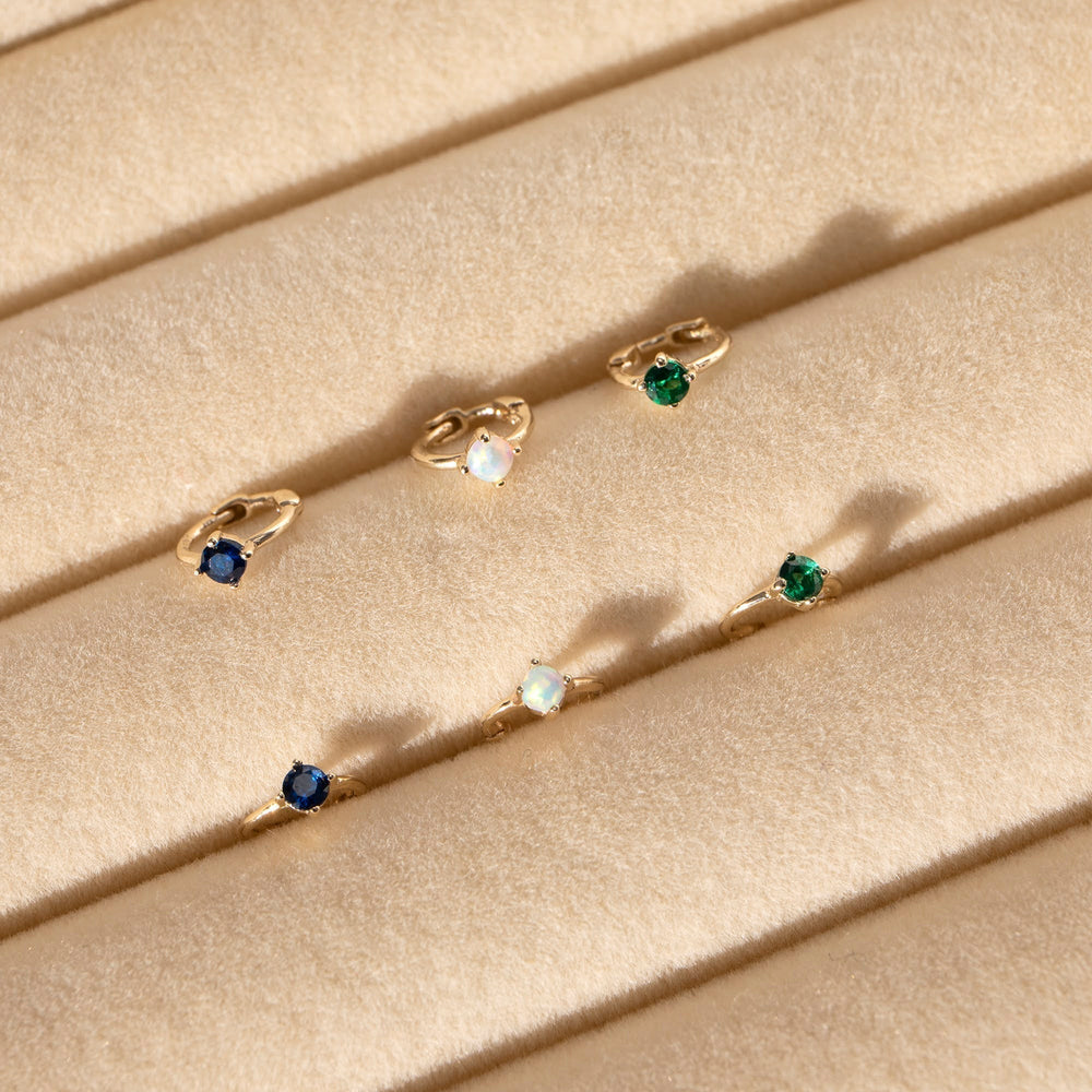 Emerald gold earrings - seolgold