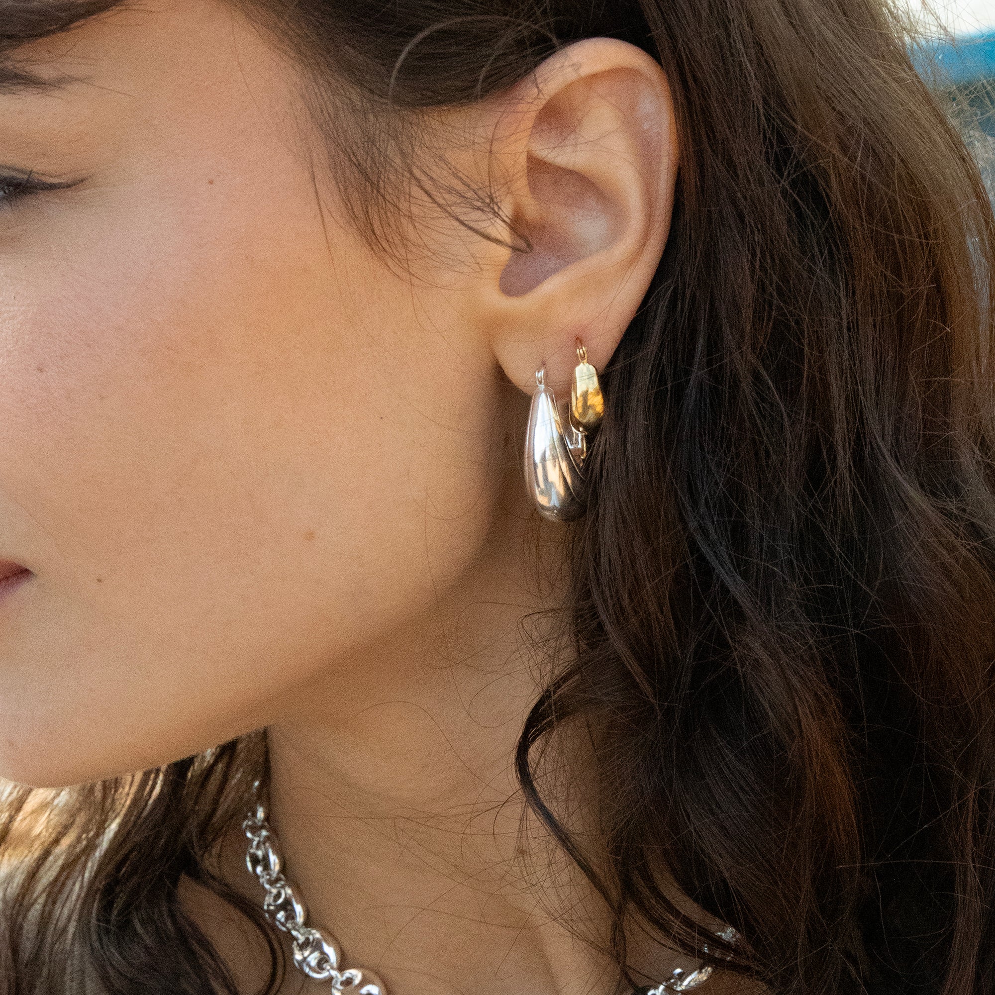 silver chunky hoops - Dolce Vita Hoops - Seol Gold
