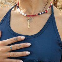 pearl with natural stone necklace - seolgold