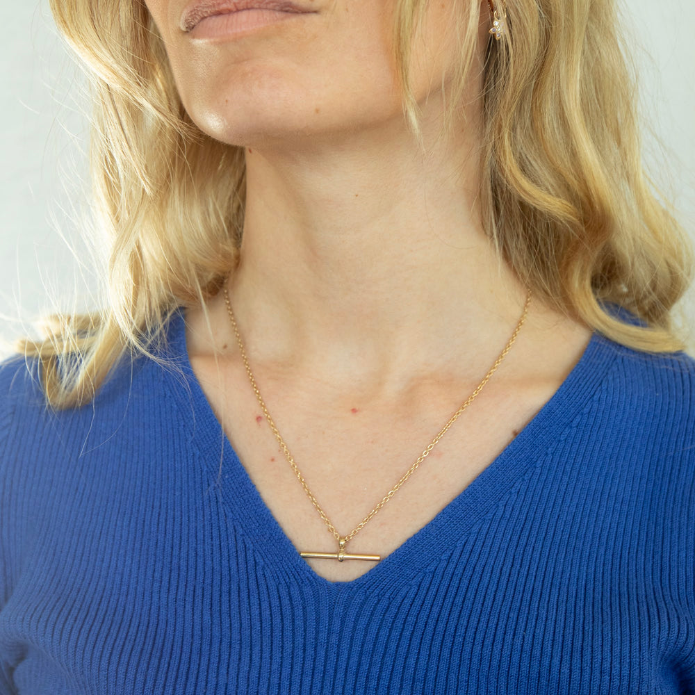 18ct Gold Vermeil T Bar Chain Necklace Seol Gold 18ct-gold-vermeil-t-bar-chain-necklace-seol-gold